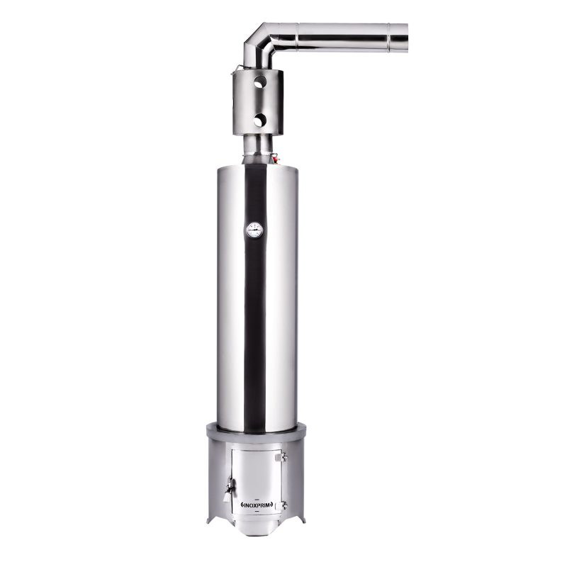 Boiler Baie 70 L, combustibil solid și sobă + recuperator căldură - INX 70R